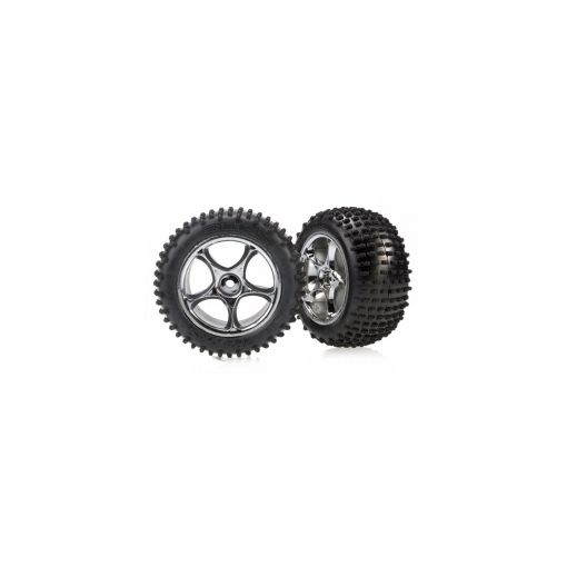 Alias 2.2 Rear Pre-Mounted Tires (2) (Bandit) (Chrome) (Standard) - TRA2470