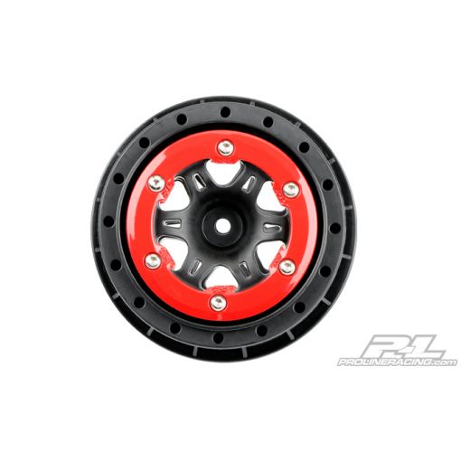 Pro-Line Split Six Red/Blk Bead-Loc Whls (2) Slash 2wd Front