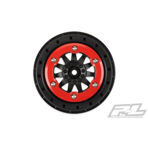 F-11 Red/Black Bead-Loc Whls (2) Slash 2wd Rr/4x4 F/R