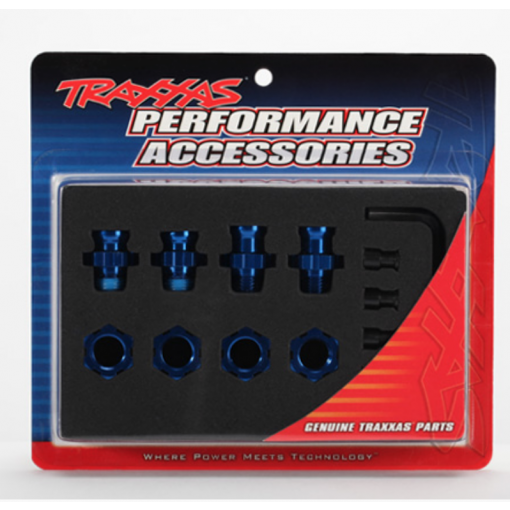 Traxxas Aluminum 17mm Wheel Adapter Set (Blue) (4)
