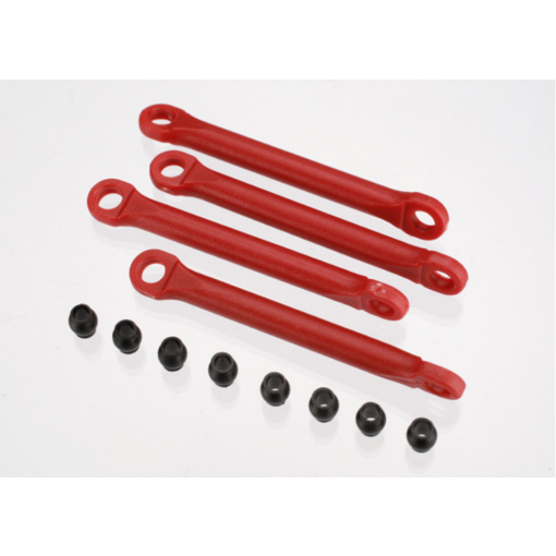 Traxxas Aluminum Push Rod Set (molded composite)(Red) (4) Hollow balls (8) - TRA7018