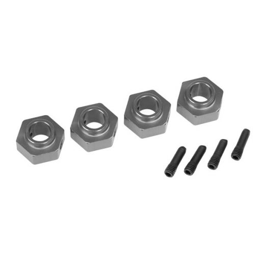 Wheel hubs, 12mm hex, 6061-T6 aluminum (4pcs)