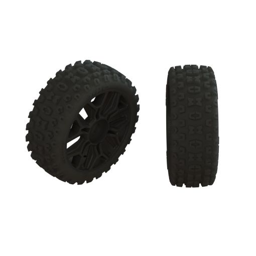 AR550057 2HO Tire Set Glued Black (2) - ARA550057