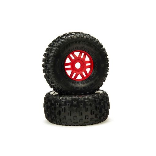 DBOOTS 'Fortress' Tire Set Glued (Red) (2pcs) - ARA550065