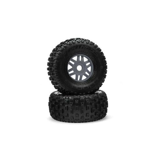 dBoots 'Fortress' Tyre Set Glued Gun Metal (Pair) - ARA550069