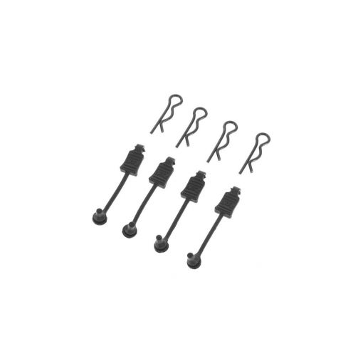 AR390178 Body Clip Retainer 1/8 Scale Black (4) - ARAC3447