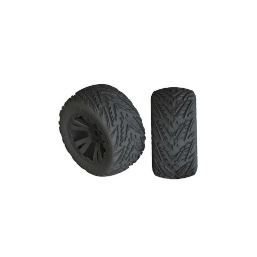 AR550049 Minokawa LP 4S Tire 3.8 Glued Black (2) - ARAC9467