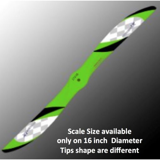 16x10 Scaled propeller - White-Green