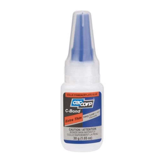 CECCORP C-Bond Extra Thin, Ultra-low viscosity of 3-5 cps, curing time of 2-4 seconds (1.05 oz) - CECI-000344