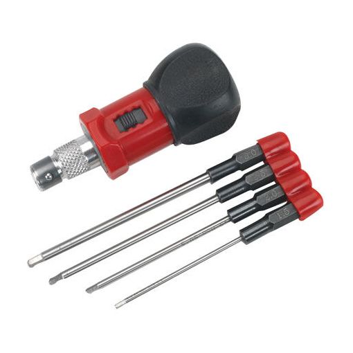 4-Piece Metric Hex Wrench Set with Handle