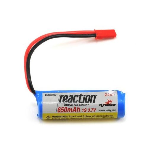 3.7V 650mAh 1S Li-Ion w/JST: PRB React 9