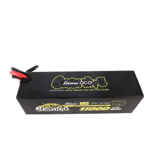 11000mAh 4S1P 14.8V 100C G-Tech Bashing LiPo Battery Pack with EC5 Plug Hardwired (178x51x51mm +/- Manufacturer's Specifications) - GEA11K4S10E5GT