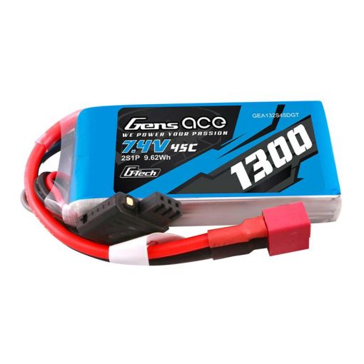 1300mAh 2S 7.4V 25C G-Tech Smart Lipo: Deans - GEA132S45DGT