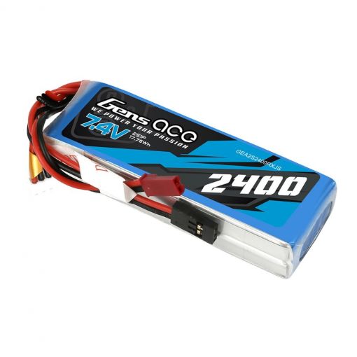 2400mAh 2S1P 7.4V Receiver LiPo JST Plug Soft Case 88x29x17mm