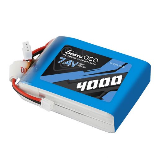 4000mAh 2S1P 7.4V Tx LiPo JST-EHR Plug Soft Case 72x52x20mm