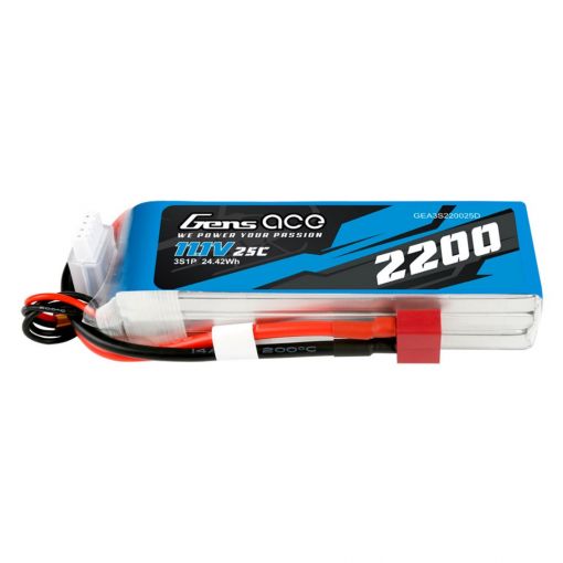 2200mAh 3S1P 11.1V 25C LiPo Deans Plug Soft Case 106x33x21mm