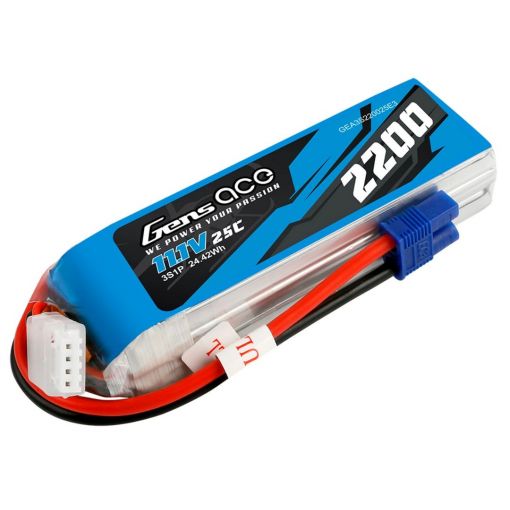 2200mAh 3S 11.1V 25C LiPo EC3 Plug Soft Case 106x34x22mm