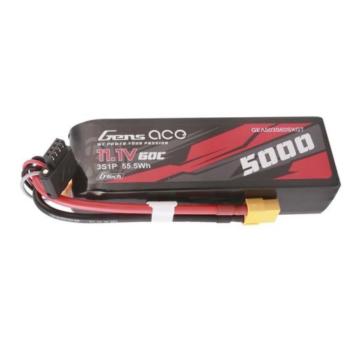 5000mAh 3S1P 11.1V 60C G-Tech Long LiPo Battery Pack with XT60 Plug Soft Pack 154x42.5x24.7mm