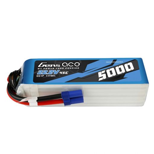 5000mAh 6S1P 22.2V 45C LiPo EC5 Plug Soft Case 154x46x44mm