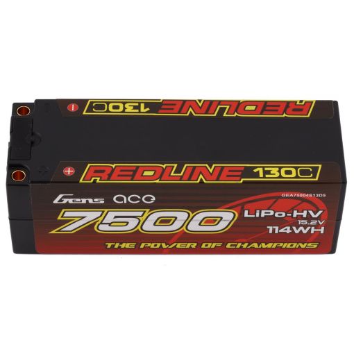Gens Ace - 1121 - Redline Series 7500mAh 4S1P HardCase 130C 15.2V Lipo Battery Pack Suitable For 1:8 On And Off-Road Racing