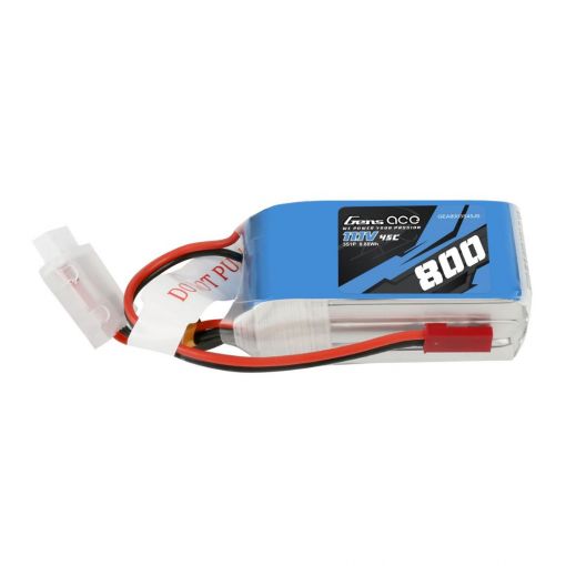 800mAh 3S1P 11.1V 45C LiPo JST Plug Soft Case 52x30x23mm