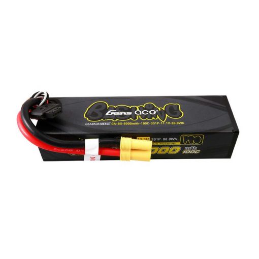 8000mAh 3S1P 11.1V 100C G-Tech Bashing LiPo Battery Pack with EC5 Plug Hardwired 157x45x34mm