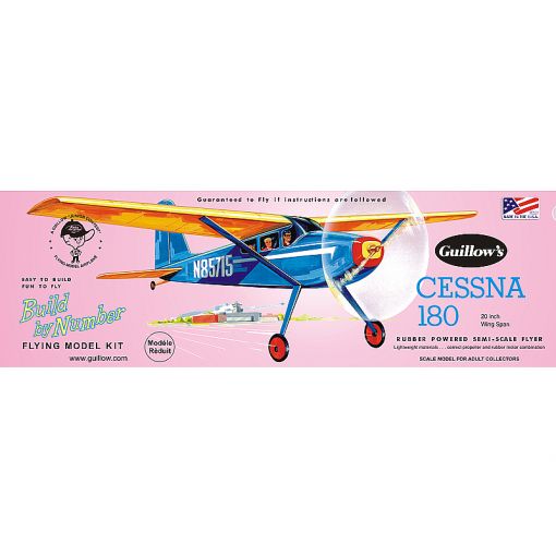 Guillow's Cessna 180 Rubber Powered Model Kit (1) - GUI601