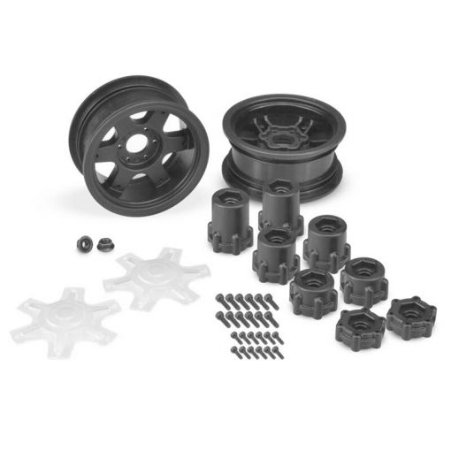 JConcepts Dragon - 2.6'' mega truck wheel w/ adaptors, discs - (black) - 2pc. (Fits - #3155 Fling Kings 2.6'' tire)