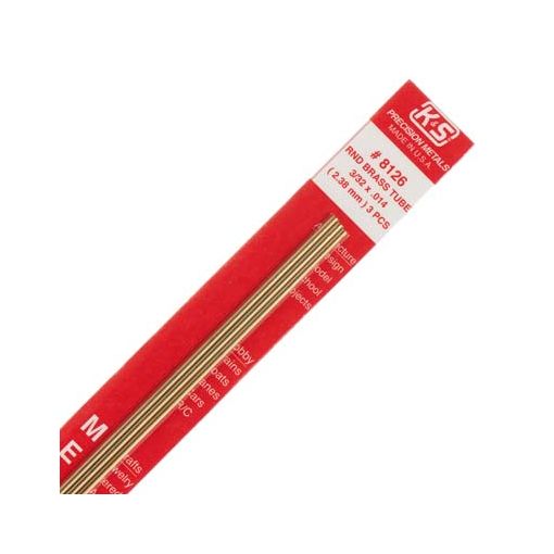 3/32\" Outside Diameter Round Brass Tube (3 pcs per card)