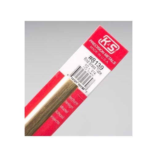 1/2\" Outside Diameter Round Brass Tube (1 pc per card)