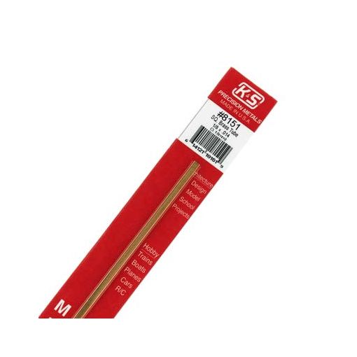 1/8\" Outside Diameter Square Brass Tube (1 pc per card)