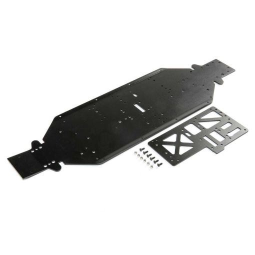 Chassis w/Brace, 4mm Black: DBXL-E 2.0 - LOS251090