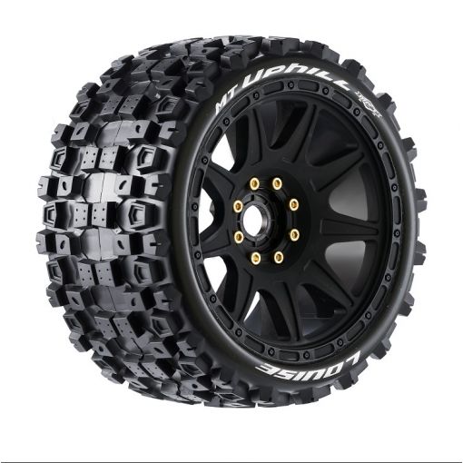 Louise R/C MT-Uphill Speed 1/8 Monster Truck (Soft Compound) 0'' & 1/2'' Offset, 17mm Removable Hex on Black Wheels (2) - LOULT3354SB