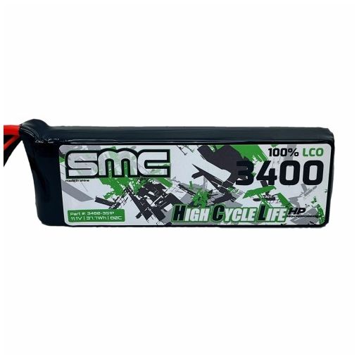 3S 3400mAh 080C Lipo HCL-HP 11.1V Flight Pack - 3480-3S1P