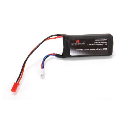 7.4V 1300mAh 2S 5C LiPo Rx Pack w/JST Connector