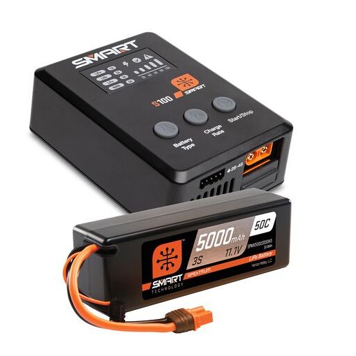 Smart Powerstage Surface Bundle: 5000mAh 3S 50C LiPo Battery (IC3) / 100W S100 Charger