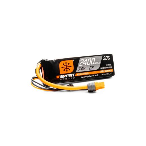 2400mAh 2S 7.4V Smart 30C LiPo Battery: IC3 Connector 34x15x109mm - SPMX24002S30