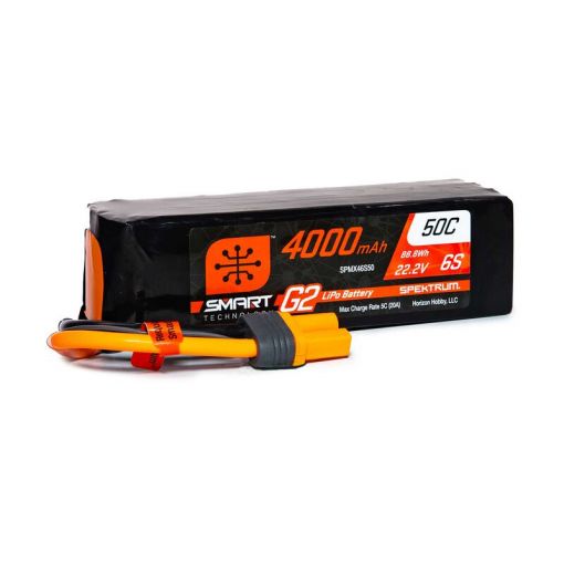 4000mAh 6S 22.2V 50C Smart G2 LiPo; IC5 - SPMX46S50