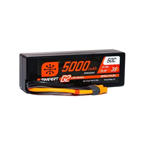 5000mAh 3S 11.1V Smart G2 LiPo 50C Hard Case; IC3