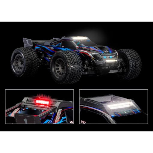 Traxxas LED light kit, Mini XRT, complete (includes front bumper with LED lights, roof skid plate with LED lights, 3-volt accessory power supply, and power tap connector (with cable) (fits #10712 body) - TRA10785