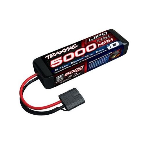 5000mAh 2S 7.4V 25C LiPo iD Connector Soft Case 137x24x43mm - TRA2842X