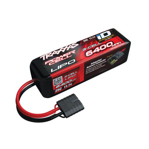 Traxxas 6400mAh 3S 11.1V 25C LiPo iD Connector Soft Case 135x42x45mm - TRA2857X