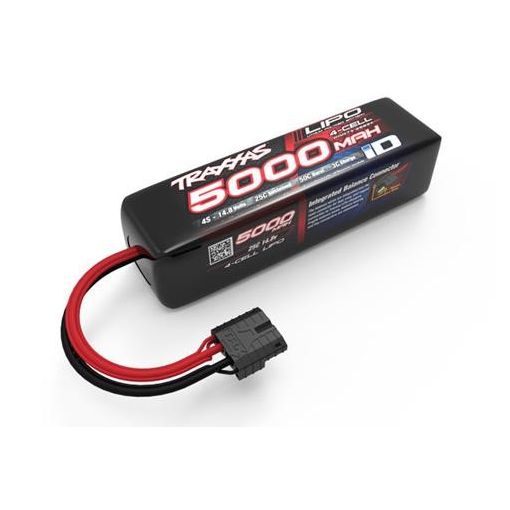 Traxxas 5000mAh 4S 14.8V 25C LiPo iD Plug Soft Case (Long) 155x34x45mm - TRA2889X