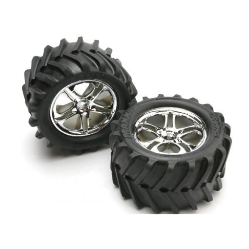 Maxx Pre-Mounted Tires w/SS Split Spoke Wheels (2) -TRA5173