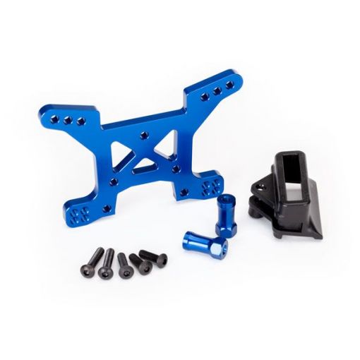 Shock tower, front, 7075-T6 aluminum (blue-anodized)