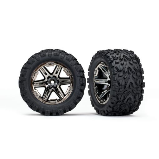 Tires & wheels, assembled, glued (2.8') RXT black chrome