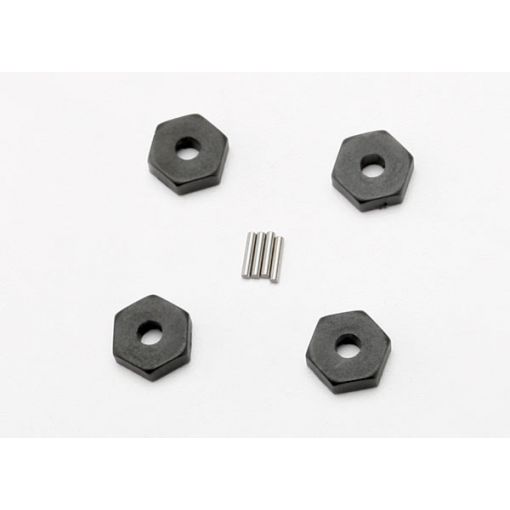 Traxxas Wheel hubs, hex (4)/ axle pins (1.5x8mm) (4) - TRA7154