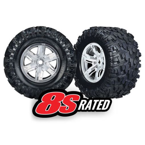Tires & wheels, assembled, glued (X-Maxx left & right) (2) - TRA7772R