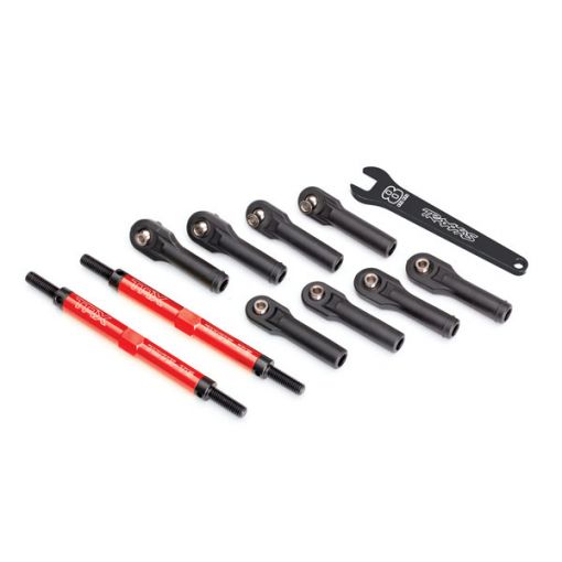 Toe links, E-Revo VXL (TUBES red-anodized, 7075-T6 aluminum)