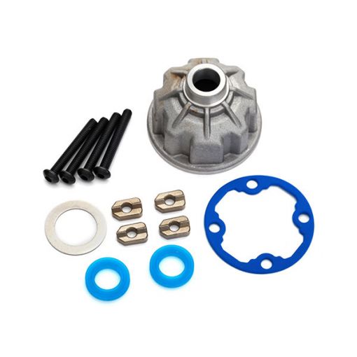 Traxxas Carrier, differential (aluminum)/ x-ring gaskets (2)/ ring gear gasket/ spacers (4)/ 12.2x18x0.5 MW - TRA8681